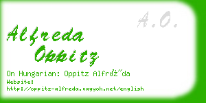 alfreda oppitz business card